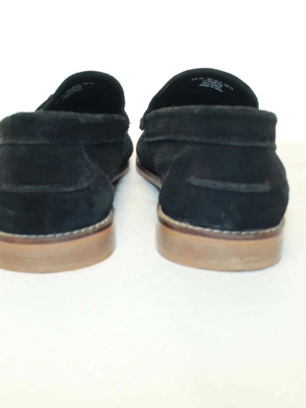 ASOS  Size 11 Black Suede Tassel Slip On Block Heel Moc Toe Classic Loafers
